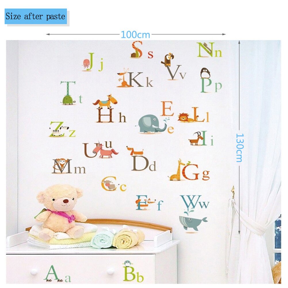Cartoon Alphabet Sticker Adhesive Wall Sticker Pvc Waterproof Wallpaper Mural DIY Wall Decals Home Poster Kids Room Decor