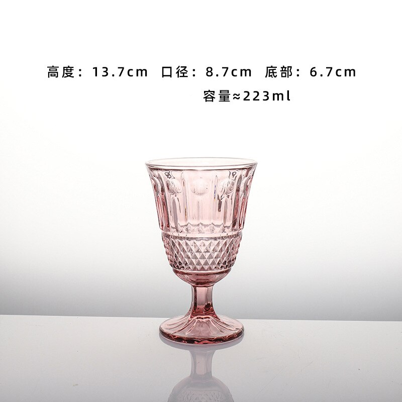 Copas de vino de colores Vintage para , copa de champán, boda, cóctel, whisky, escultura de cristal, zumo, cerveza, 2 uds.: Pink223ml