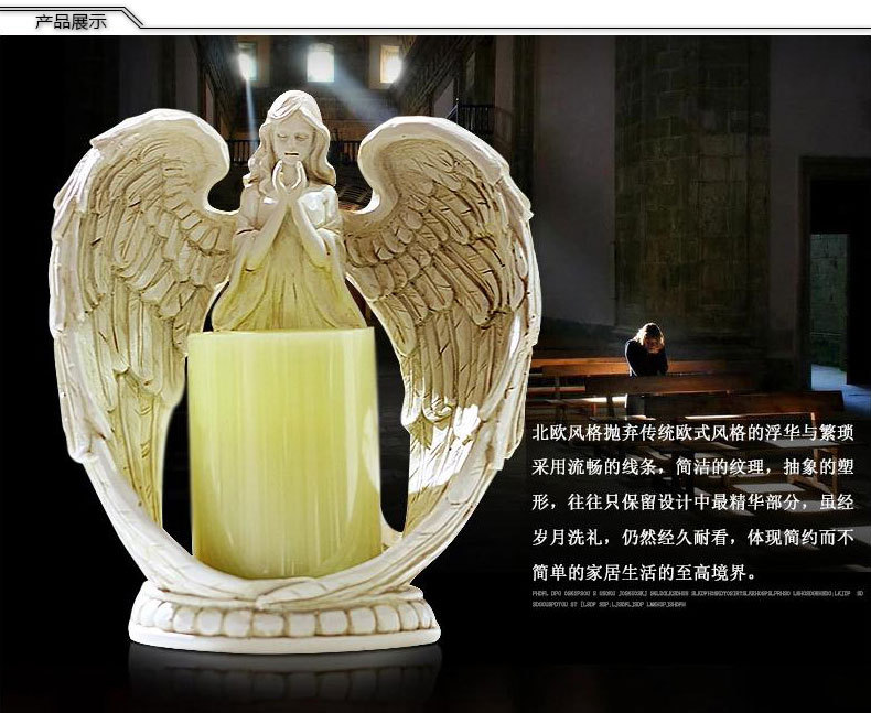 Ange Statue bougeoir électronique chandelier décoration Christ prière maison et église décoration résine matériel