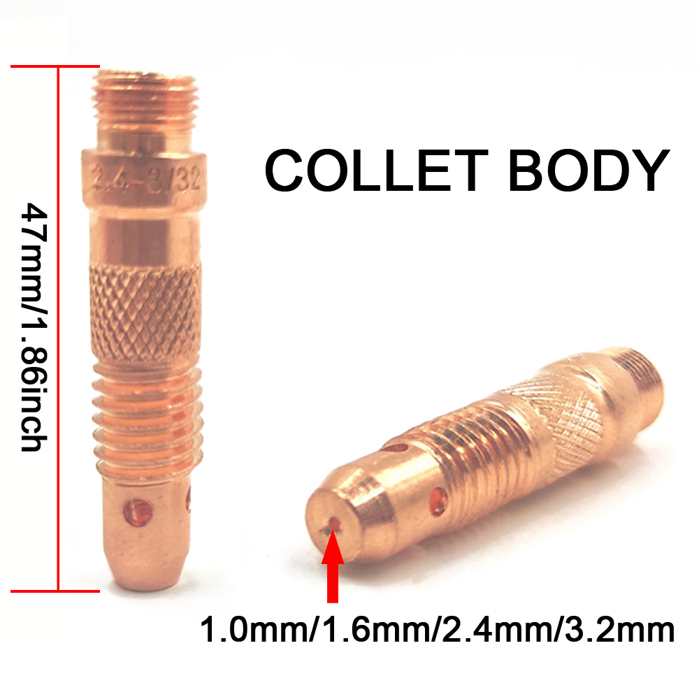 4Pcs TIG Welding Torch Consumable #6 Ceramic Nozzle Tungsten Tig Collet Body Long Back Cap For WP17 WP18 WP26 Accessories