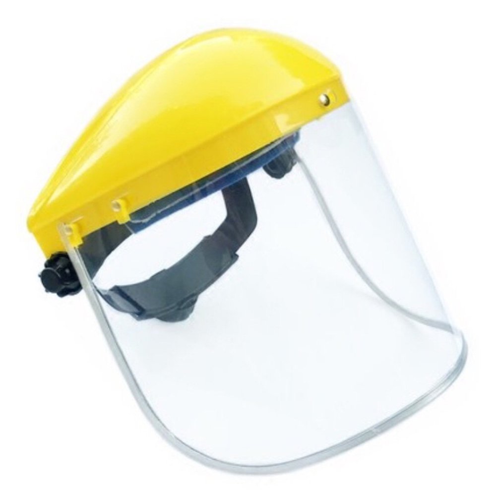 Protective Visor Protective Eye and Head Visor with Ratchet Headgear Protective Mask for Yellow Facial Mask: Default Title