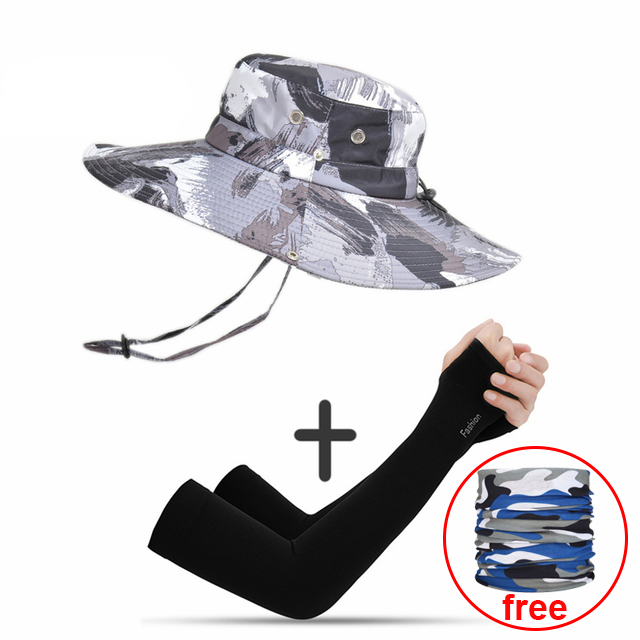 Casquette pour hommes, randonnée en plein air, pare-soleil d'été, casquette de pêche, respirante, pliable, grand bord, Panama: Kaki