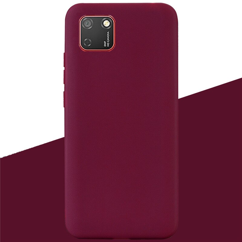 Soft Silicone Case For Huawei Y5p DRA-LX9 Case Silicone Back Cover Y5 p Phone Case For Huawei Y5P 5.45 Cover Coque Shell: 10 Wine Red