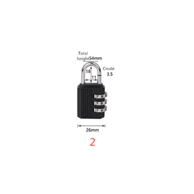 80*40*14mm Heavy Duty 4 Dial Digit Combination Lock Weatherproof Security Padlock Outdoor Gym Safely Code Lock Black Four Models: Black 2