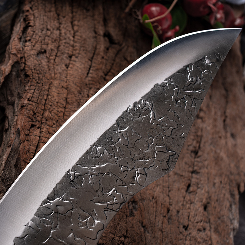 Cuchillo japonés para deshuesar, utensilio de cocina de acero, hecho a mano, Santoku