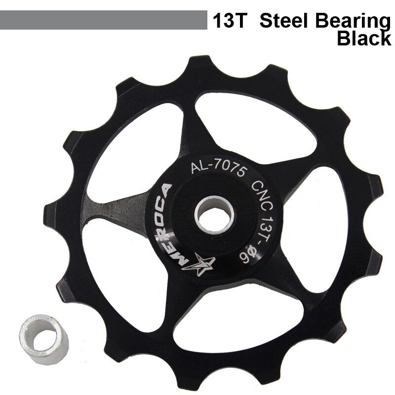 MEROCA MTB Bike 13T Alloy Jockey Wheel multicolour Bicycle Rear Derailleur Guide Pulley Steel Bearing