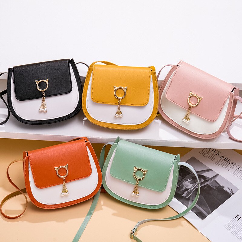 Dames handtas versie van de casual kleine contrasterende kleur persoonlijkheid dames handtas schouder diagonaal crossbody tas