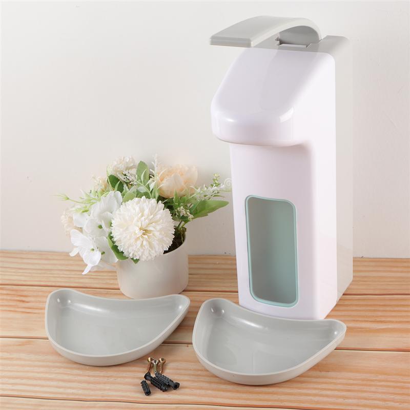 1000ML Manual Liquid Soap Dispenser Large Capacity Hand Sanitizing Machine Wall Mounted Elbow Pressing Soap Dispenser Container