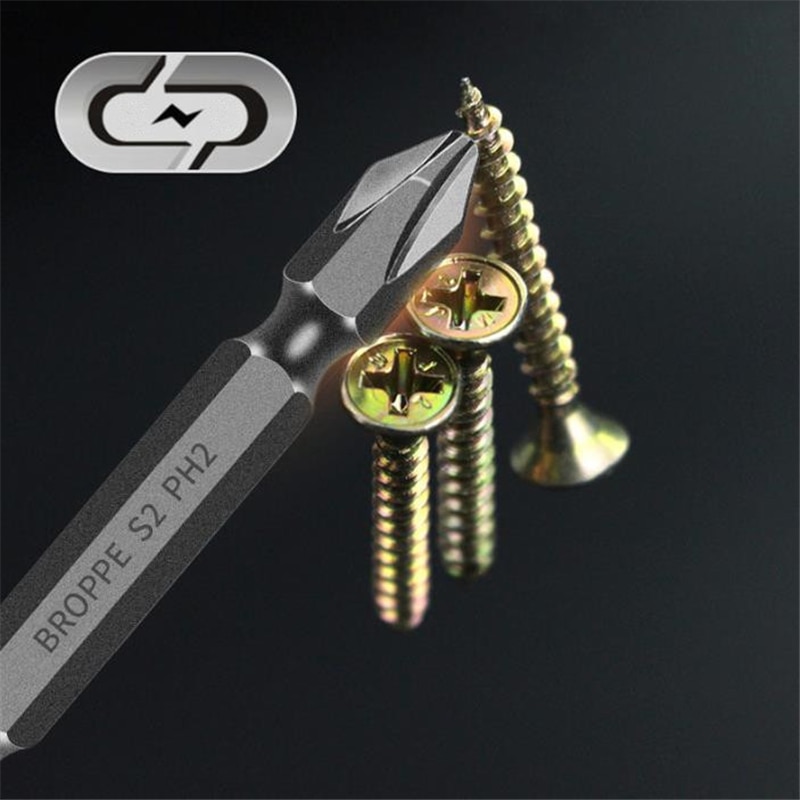 10 + 1 65Mm PH2 S2 Gelegeerd Staal Magnetische Dubbele Hoofd 1/4 "Shank Elektrische Schroevendraaier Bit Set Met sterke Magnetische Ring