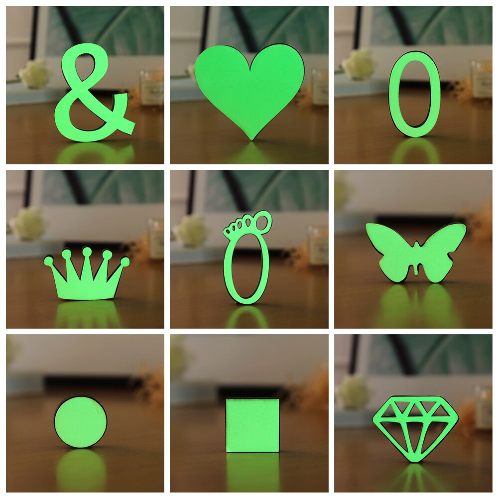 Fluorescerende tal engelske bogstaver klistermærker 3d alfabet selvklæbende selvklæbende selvklæbende mærkat vægkunst hjem dekoration fest ornament