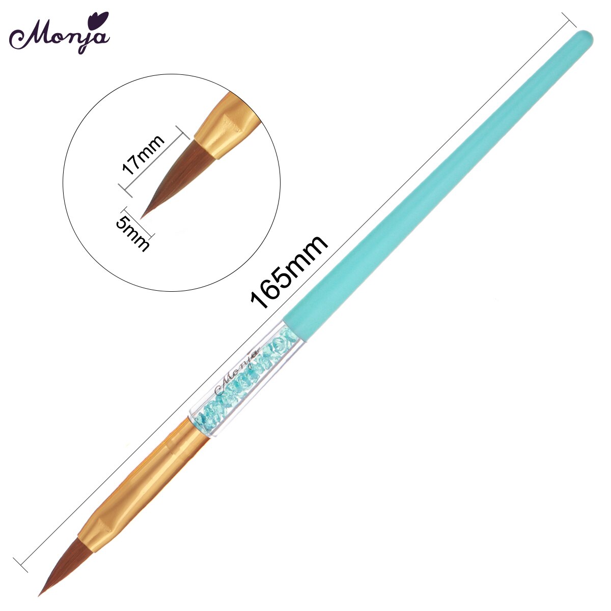Monja 8 Stijlen Nail Art Franse Strepen Lijnen Lijn Borstel Extension Builder Acryl Uv Gel Tekening Carving Pen Manicure Tool: SKU003743-2
