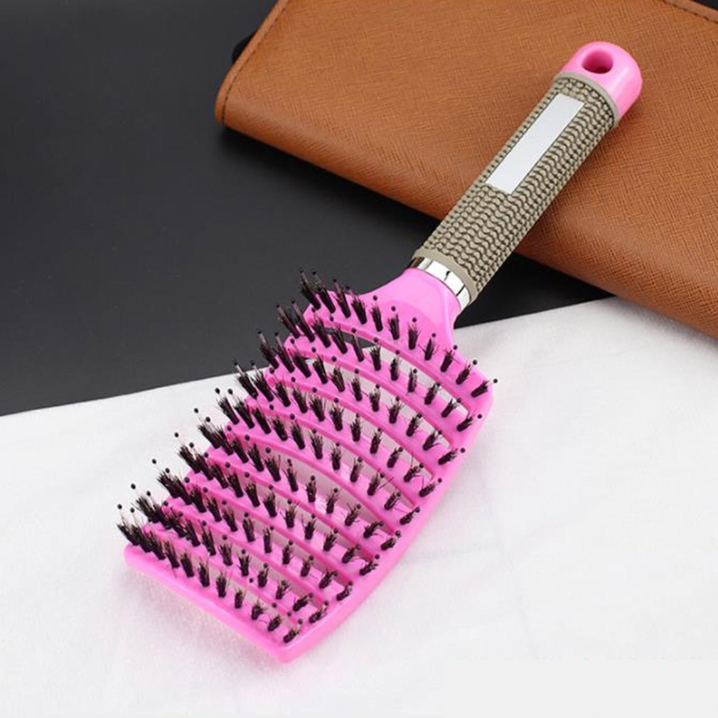 Nylon hårbørste våd krøllet løs hår børste & kvinder hår hovedbund massage kam børstehår til salon frisør styling værktøjer