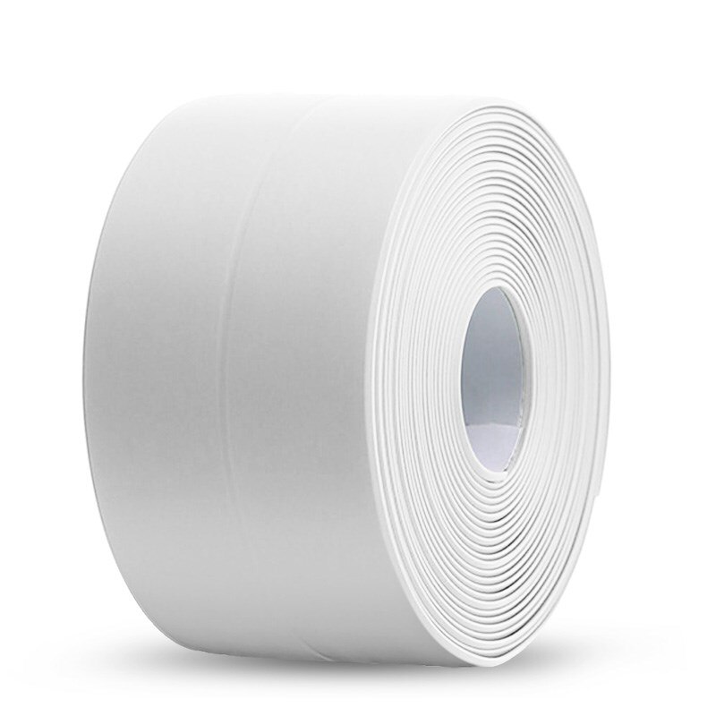 Badkamer Douche Wastafel Bad Afdichting Tape Strip Wit Pvc Zelfklevende Waterdichte Muursticker Voor Badkamer Keuken Kalefateren Strip: White / 1.5inch(3.8CM)
