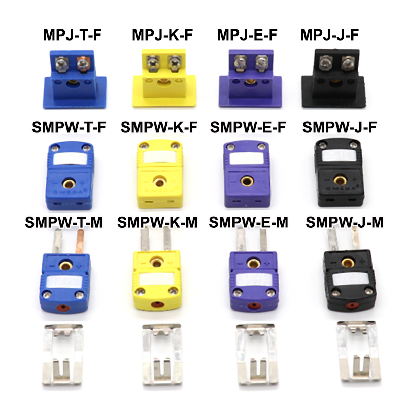 Enchufes y enchufes de termopar tipo K/T/J/E, montaje en Panel de Sensor, enchufe y conector de cable en miniatura, 1 Uds.