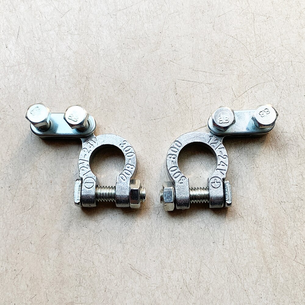 2 PCs Battery terminals for car, zinc terminals for battery, battery terminals with fastener +/-