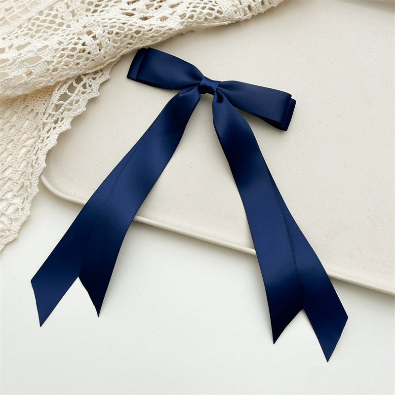 Fita elegante laço grampo de cabelo para mulheres, cetim sólido, grampos de cabelo simples, presilhas, acessórios para meninas, moda, primavera: Lavanda