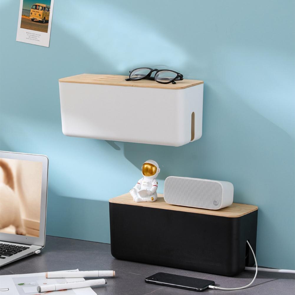 Cable Storage Box Power Strip Wire Case Anti Dust Charger Socket Organizer Wall-mounted Junction Box Storage Bin Wire Management
