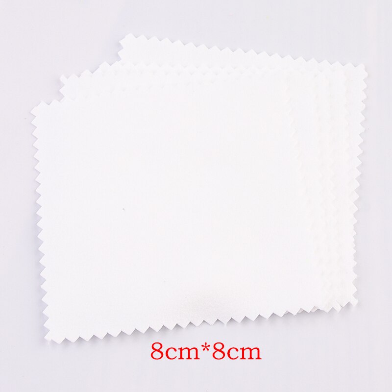 20-50 stücke Polnischen Polieren Tuch Silber Farbe Reinigung Polieren Tuch Weichen, Sauberen Wischen Abwischen Tuch Schmuck Werkzeug Schmuck reinigung: white 8x8mm 50pcs