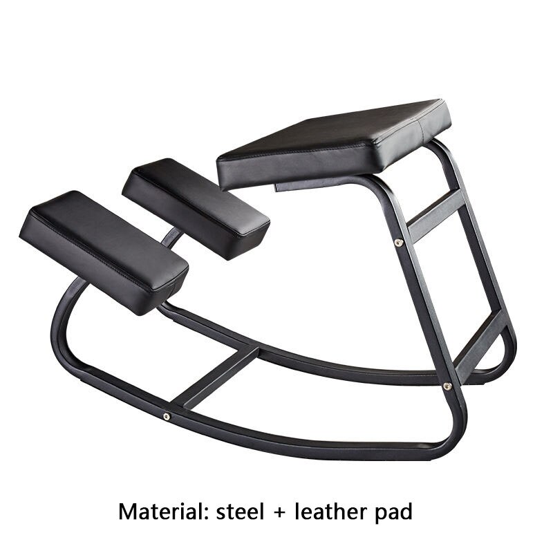 Original Ergonomic Kneeling Chair Stool Home Office Furniture Ergonomic Rocking Wooden Kneeling Computer Posture Chair: PU Black