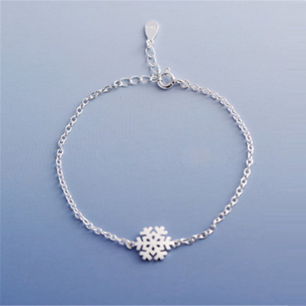 Argent plaqué amour hiver délicat charme femmes fille forme flocon de neige enveloppement chaîne Bracelet demoiselle d'honneur bijoux adolescent