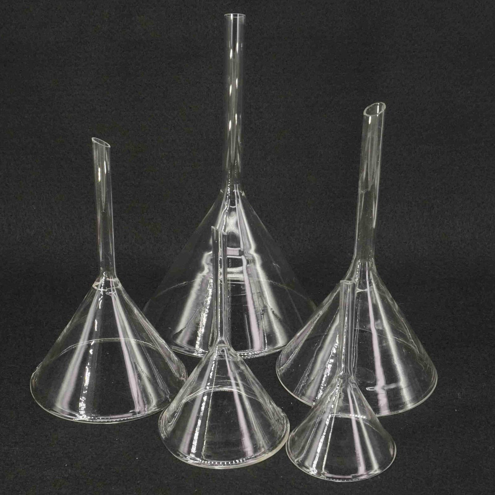 30/40/50/60/75/90/120mm gjennomsiktig glass trekant trakt miniatyr lab glassvarer laboraotry kjemi pedagogisk skrivesaker