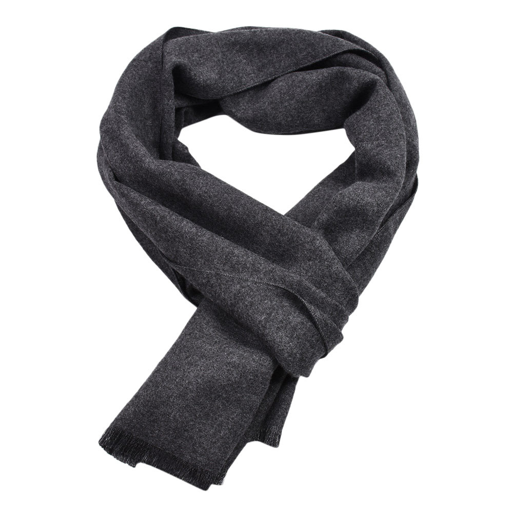 Klv mænds tørklæde vinter varm ensfarvet cashmere casual lang blød hals halstørklæde sort, grå, rød, marineblå, mørkegrå  z1009