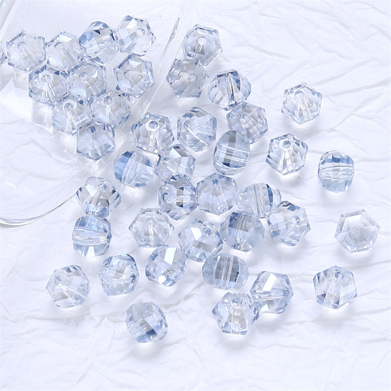 20 piezas cuentas de cristal redondas de Austria de 8mm, cuentas de vidrio facetadas de Color AB, cuentas espaciadoras sueltas para fabricación de joyería, collar de pulsera DIY: Azul