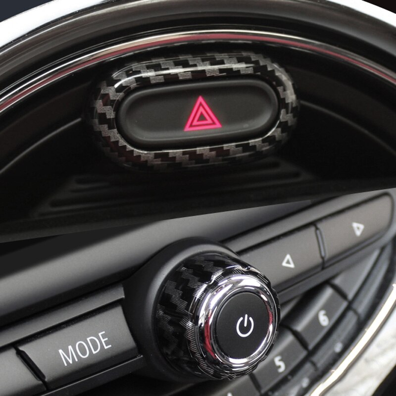 Car Warning Light Button Sticker For MINI Cooper ONE F54 F55 F56 F57 F60 Central Control Radio Knob Cover Decoration Accessories