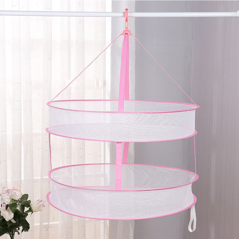Double Layer Drying Rack Laundry Basket Dryer Folding Hanging Clothes Underwear Sweater Cloth Net Dry Rack Mesh Hanger