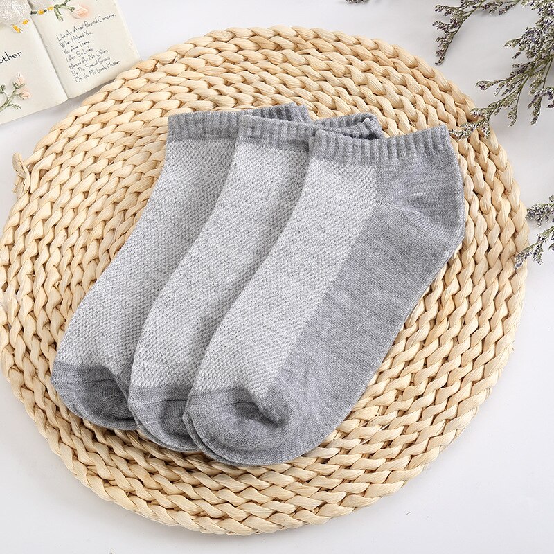 10Pairs/lot Ankle Low Cut Running Sport Socks Cycling Socks Men Women Road Bicycle Socks Cotton Breathable Running Cycling Socks: Grey