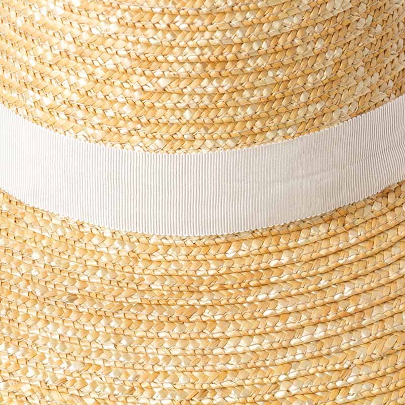 Chapeau de paille de blé pour femmes, grand chapeau souple d&#39;été avec ruban noir et blanc, cravate en dentelle, chapeau de soleil à large bord de 15cm, Protection UV, casquette de plage