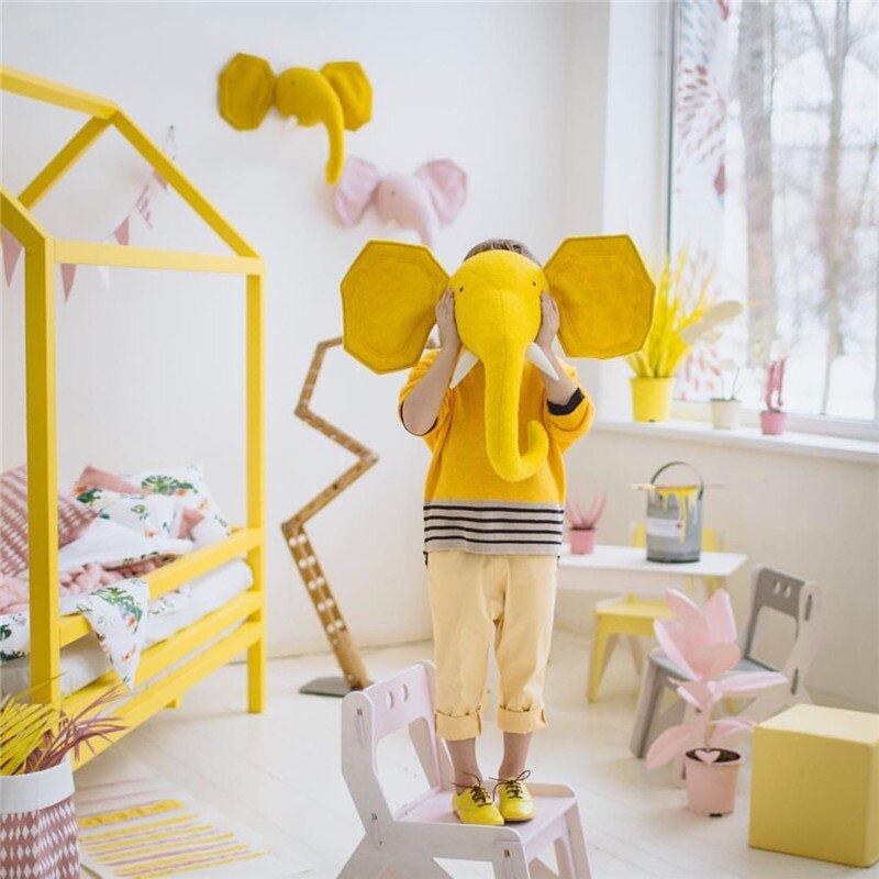 Zebra/Olifant/Giraffe 3D Dierenkop Muur Mount Knuffels Kinderen Kinderkamer Muur Opknoping Decoratie Verjaardag Kerst