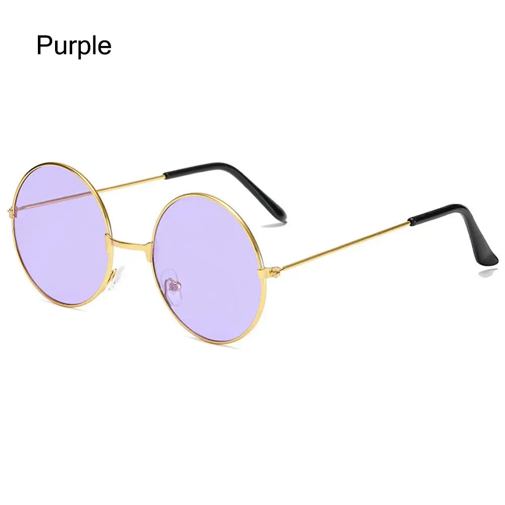 Gafas de sol redondas estilo Hippie para hombre y mujer, lentes de sol circulares de Metal, estilo Retro, a la , para Disco, 2022: Blanco