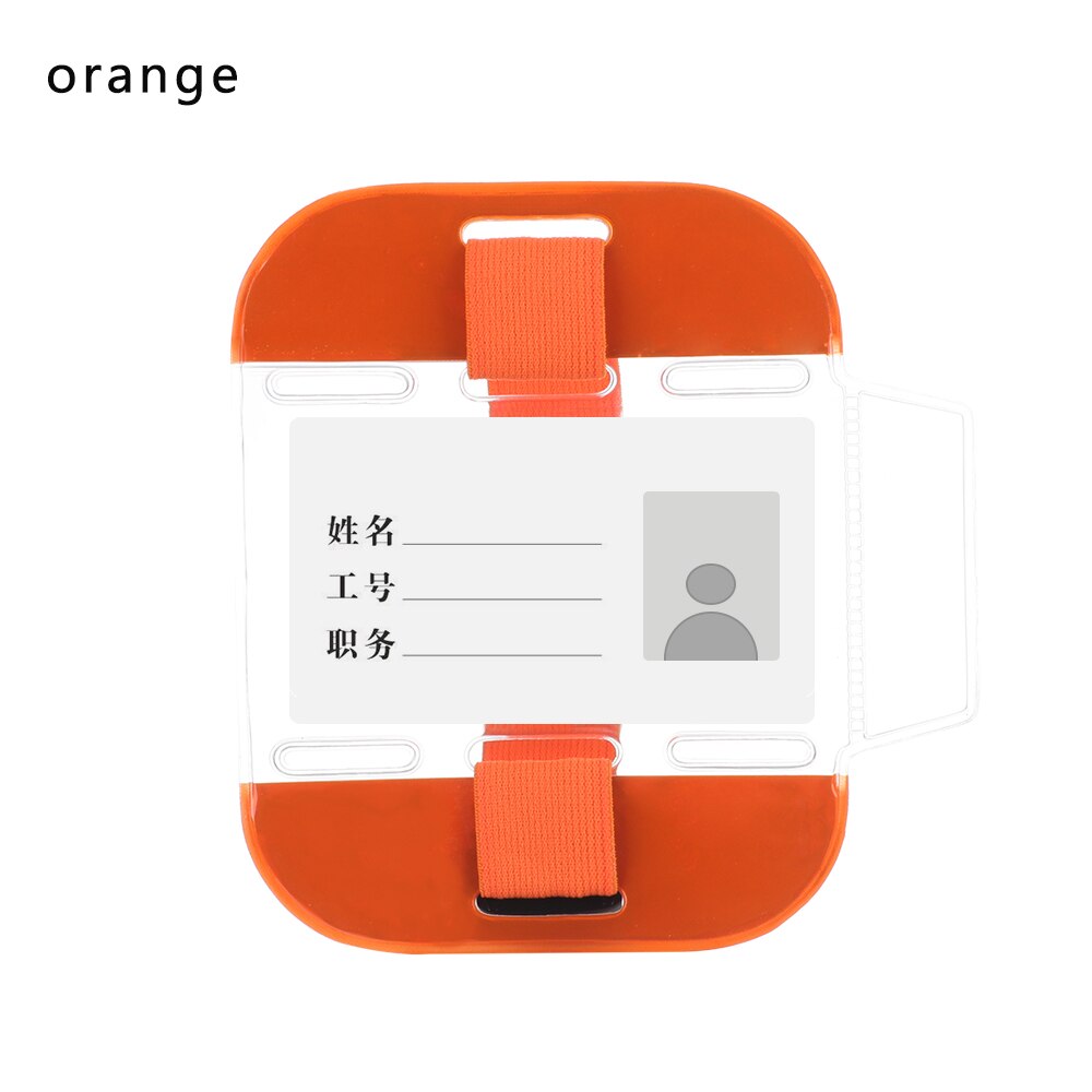 2020 przezroczyste etui na dowód osobisty powłoka ochronna widoczność opaska na ramię pokrowiec na karty karta pcv z długim rękawem materiały biurowe: pomarańczowy