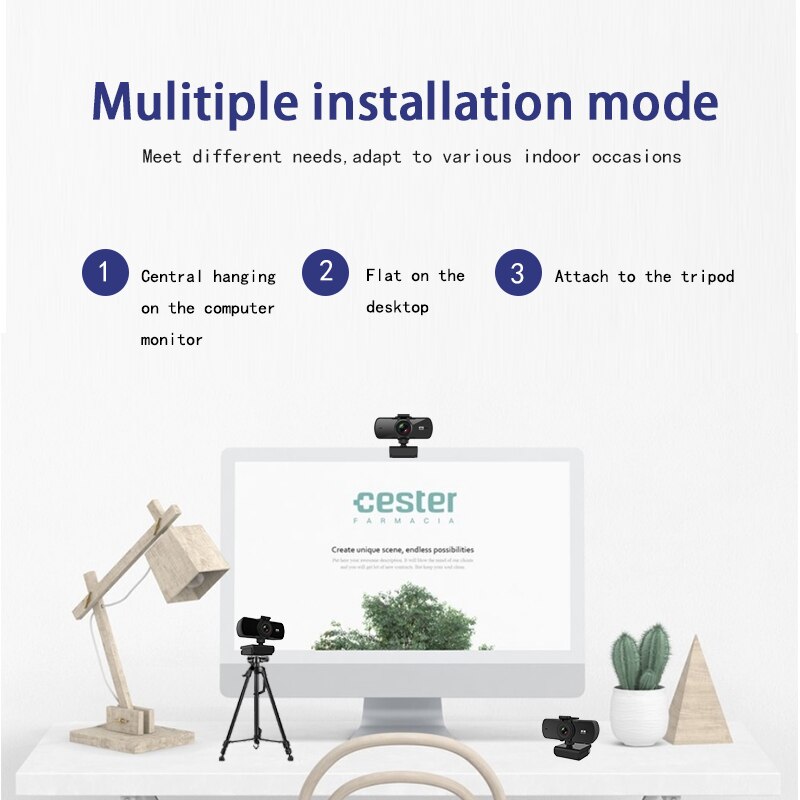 2K Fixed Focus HD Webcam Built-in Microphone High-end Video Call Camera Computer Peripherals Web Camera For PC Laptop