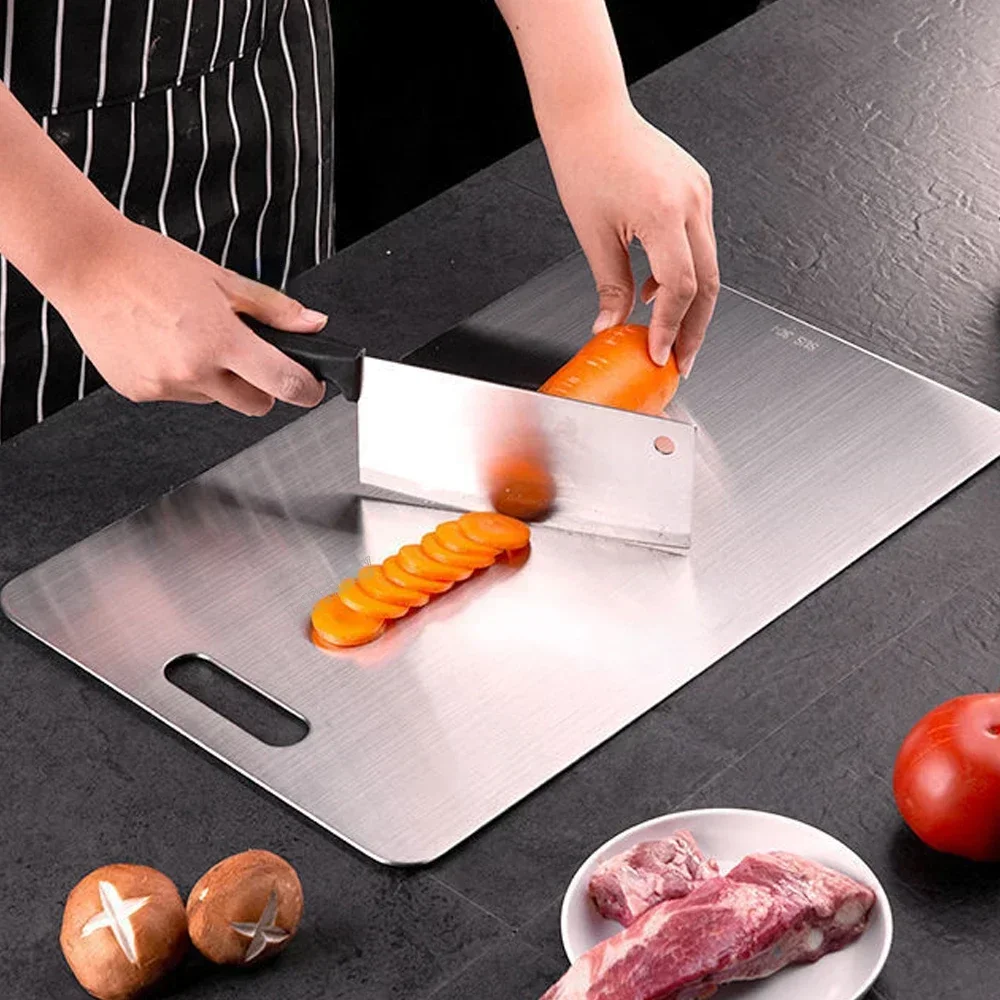 Panneau et planche à découper en acier inoxydable 316, planche à découper épaisse Double face pour la cuisine et la maison, bloc de pâte à pétrir