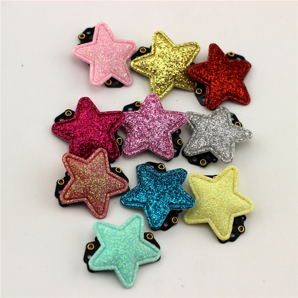 10Pc Baby Met Fijne Piekerige Haar Mini Klink Wisp Clip Pasgeboren Shining Star Hair Clips Baby Haarspeld Baby Meisjes pailletten Haarspeld: Default Title