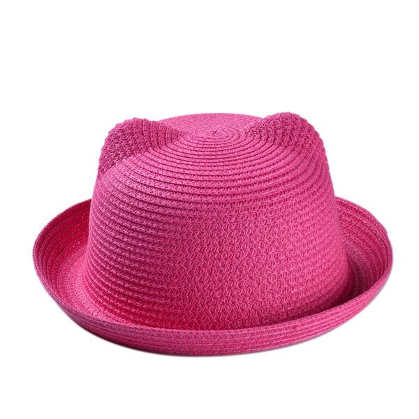 Stro Hoeden Kids Karakter Oor Decoratie Zomer Cap Baby Zonnehoed Voor Meisje Jongens Emmer Cap Voor Kinderen Hoed Strand panama Caps