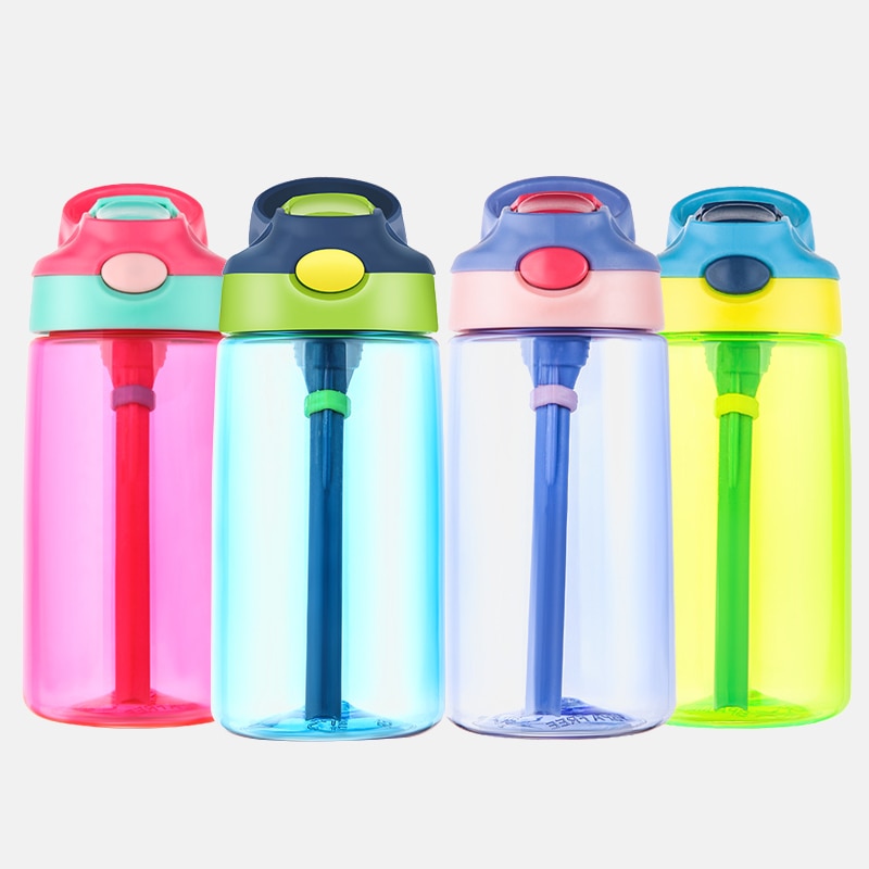 500ml senderismo botella para escalada libre de BPA al aire libre botella deportiva para niños con paja de agua los niños agua zumo botella de vida saludable