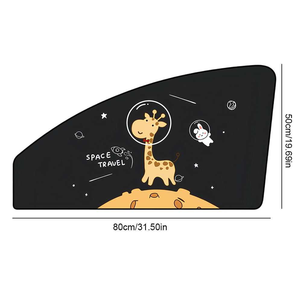 Universele Auto Zonnescherm Cover Zijraam Zonnescherm Gordijn Cartoon Schattige Giraffe Magneet Parasol Auto Raam Gordijn Voor Kinderen Baby: WHITE