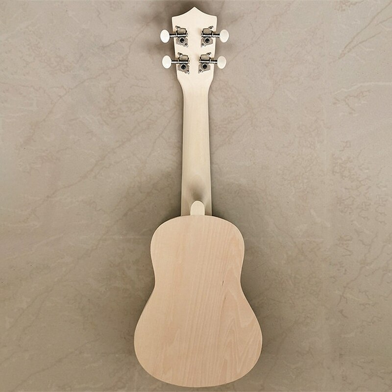 Soprano ukulélé Kit de bricolage 21 pouces en bois 4 cordes guitare hawaïenne pour travail manuel peinture parfaite Parents-enfant campagne