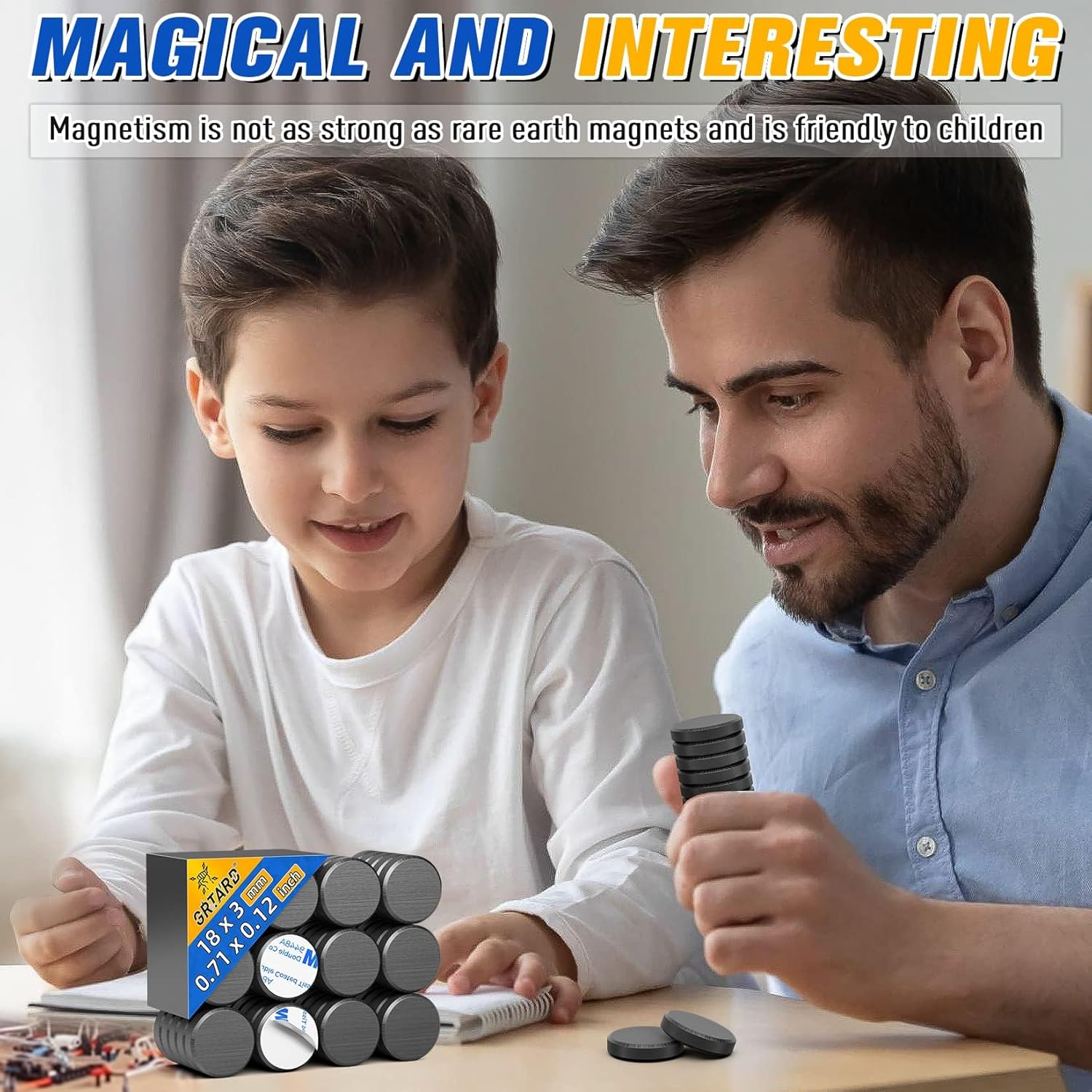 Ceramic Magnets, Small Round Disc for Crafts, DIY, Science, Hobbies, Projects, Fridge - Flat Circle Ferrite Industrial Magnets