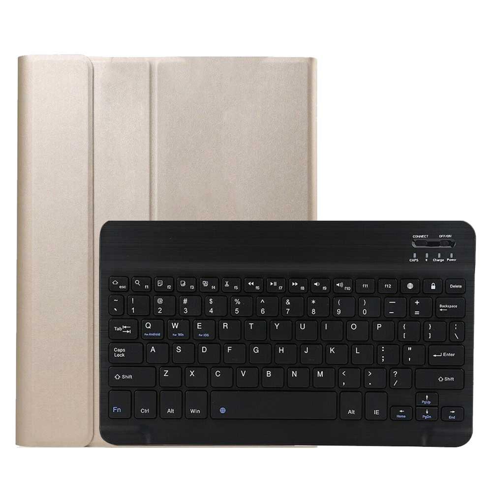 For iPad Pro 11 Keyboard Cover Backlit Wireless Keyboard for iPad Pro 2nd Gen 11" Tablet Funda PU Leather Flip Stand Case: Gold-Black