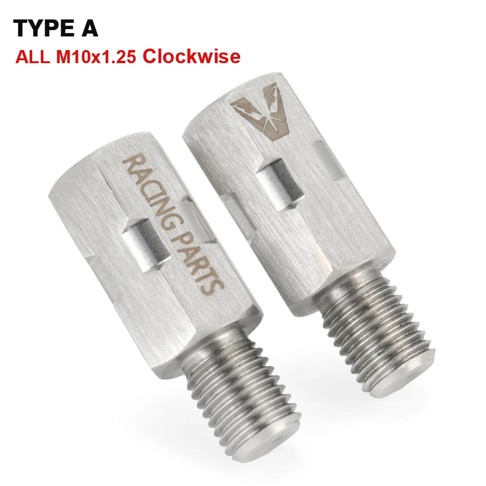 2 STUKS Motorfiets Spiegel Adapter M10 Met de klok mee Universele Achteruitkijkspiegel Schroefdraad Adapter Uitbreiding Stalen Bouten 10mm Verhoog: Donkergrijs