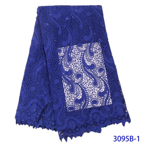 Nigerian African Lace Fabrics 5Yards Guipure Lace Fabric African Cord Lace Fabric For Wedding Dress French Lace: Picture 1