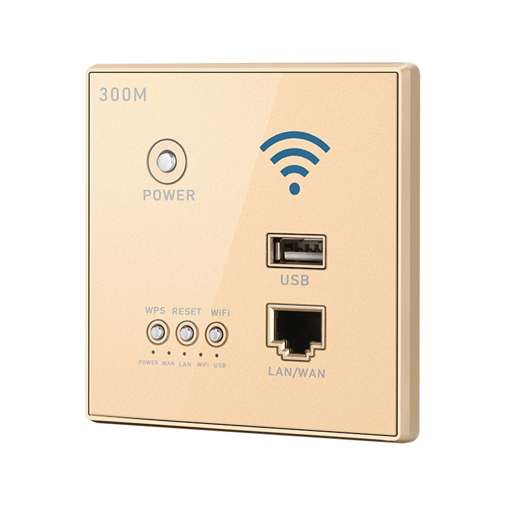 300Mbps in-Zauberstab kabellos Router AP Zugriff Punkt WiFi Router LAN Netzwerk Schalter WiFi AP Router mit WPS verschlüsselung USB Buchse: Gold