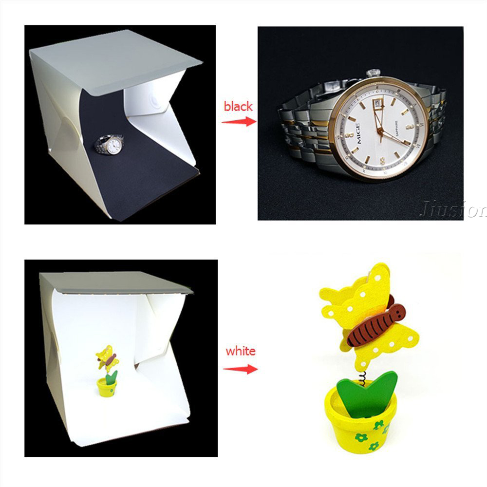 Ulepszony składany namiot robić zdjęć mini doprowadziło światło Lightbox namiot oświetleniowy Softbox biały czarny tło fotografia akcesoria