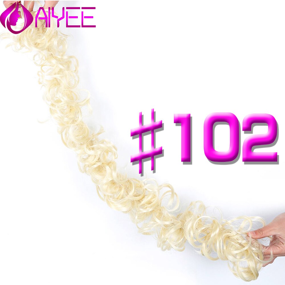 AIYEE bobinado sintético desordenado Chignon Garry Color marrón moño almohadilla elástica cuerda de goma para cabello banda para el cabello diadema para la boda: 102