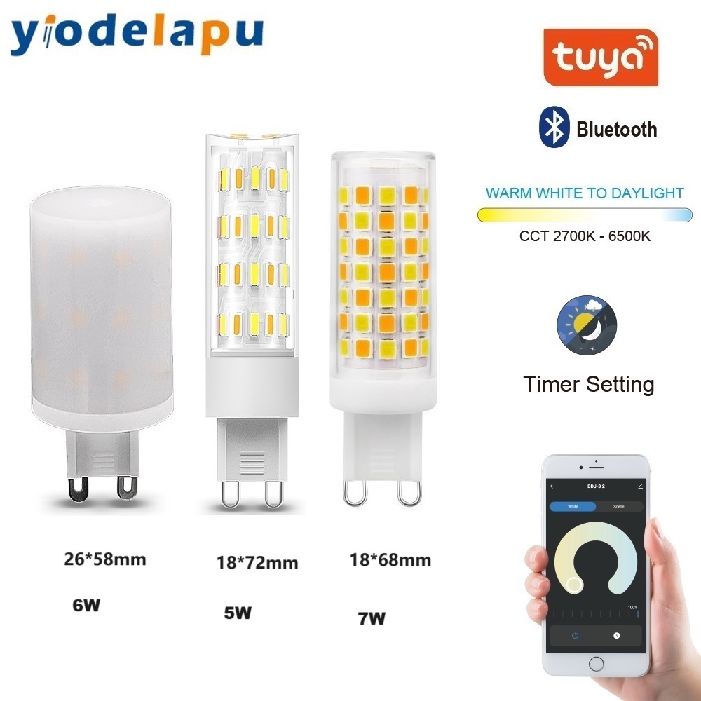 Tuya G9 luz inteligente regulable 2700K-6500K G9 WiFi 5W 6W 7W bombilla LED lámpara inteligente 230V compatible con Alexa Google Home Control de voz