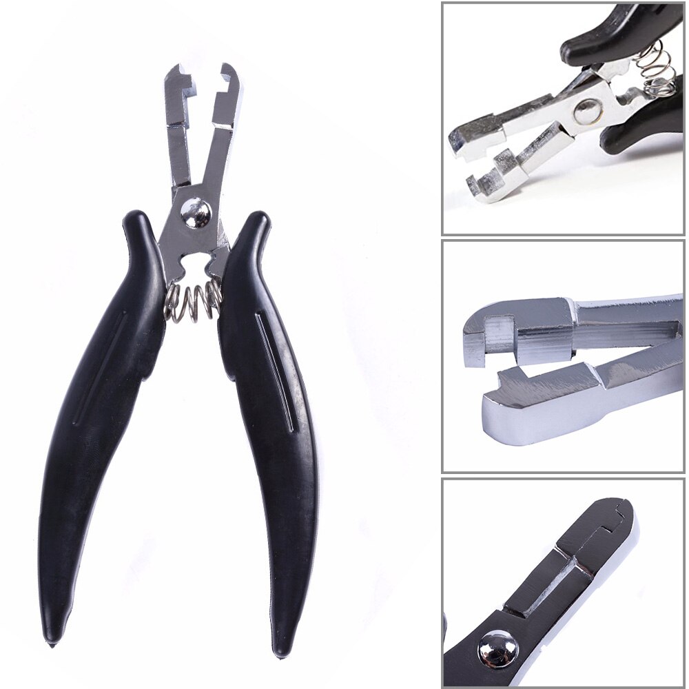 Alicates de pelo de acero inoxidable de 3 agujeros, herramientas de extensión de cabello Diy, alicates de tipo plano de ranura de 6mm, abrazadera para extensión de cabello